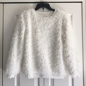 Fun cozy white fluffy top!